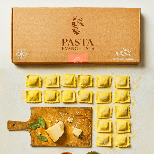 burrata & sun-dried tomato ravioli with a sage butter sage - pasta evangelists weekly menu