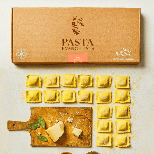 Pasta Evangelists Meal Courgette & Scamorza Ravioli with Amalfi Lemon Butter (Vegetarian)
