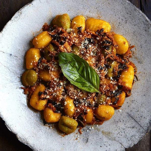 Pasta Evangelists Meal Gnocchi "Rustici" with a Beef & Barolo Wine Ragù and Parmigiano Reggiano