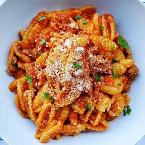 Pasta Evangelists Meal Malloreddus from Sardinia with Sausage Ragù & Pecorino Cream