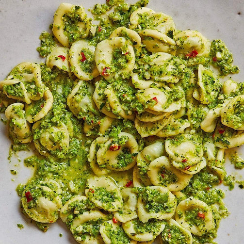 Pasta Evangelists Meal Orecchiette with Broccoli & Chilli Pesto and a Fennel Crumb (Vegan)