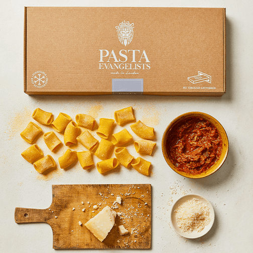 Pasta Evangelists Meal Spring Lamb Ragù with Fresh Paccheri Pasta & a Mint Crumb