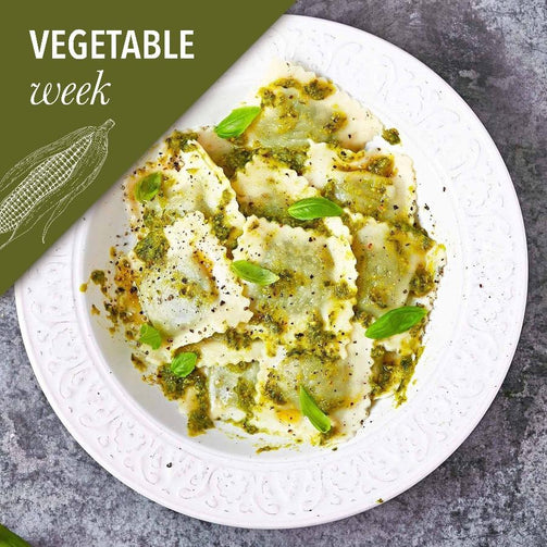 Pasta Evangelists Meal Summer Pea & Mint Ravioli with Wild Rocket Pesto (Vegan)