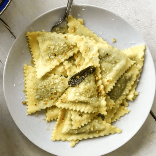 Pasta Evangelists Meal Wild Mushroom & Porcini Triangoli with Truffle Butter & Hazelnuts (Vegetarian)