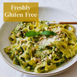 Tagliatelle with Pesto alla Genovese, Pine Nuts & Parmigiano Reggiano (gf.)
