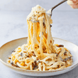 Pasta Evangelists Meal "Carbonara of Dreams" with Fresh Bucatini & Crispy Pancetta