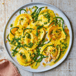 Pasta Evangelists Meal Lobster, Crab & Prawn Ravioli with a Sage Butter Sauce