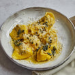Smoked Prosciutto and Scamorza Cheese Tortelloni with Sage Butter & Parmigiano Reggiano
